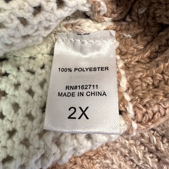 99 Jane Street Women’s Striped Brown and Cream Sweater Size 2X - Picture 7 of 7